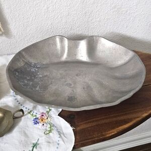 Large Vintage Silver Shell Decorative Tray